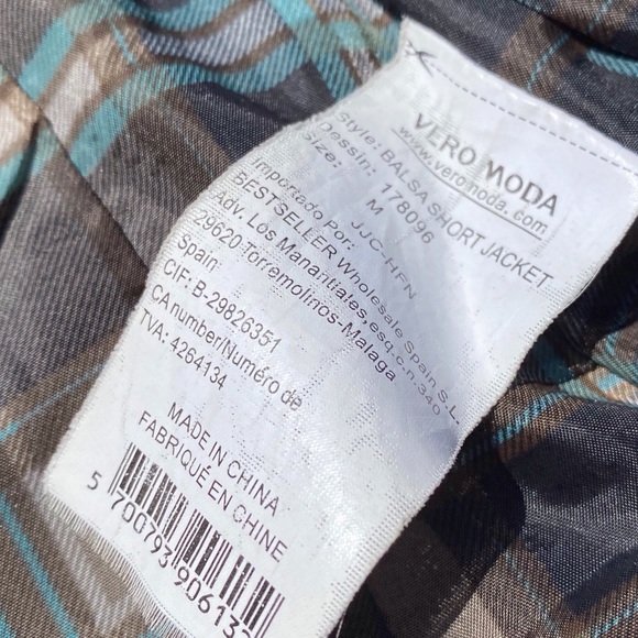 🎉2/$20 Vero Moda Balsa Short Jacket Belted Bomber Blazer Cropped Collared Coat - Picture 5 of 16